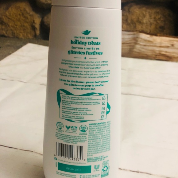 Dove Peppermint Bark Body Wash Holiday Treats Limited Edition 20 oz - Picture 5 of 5